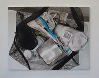 Toiletrybag 2016, 115x90cm, Oil on linen, In the collection of Sanquin Amsterdam.